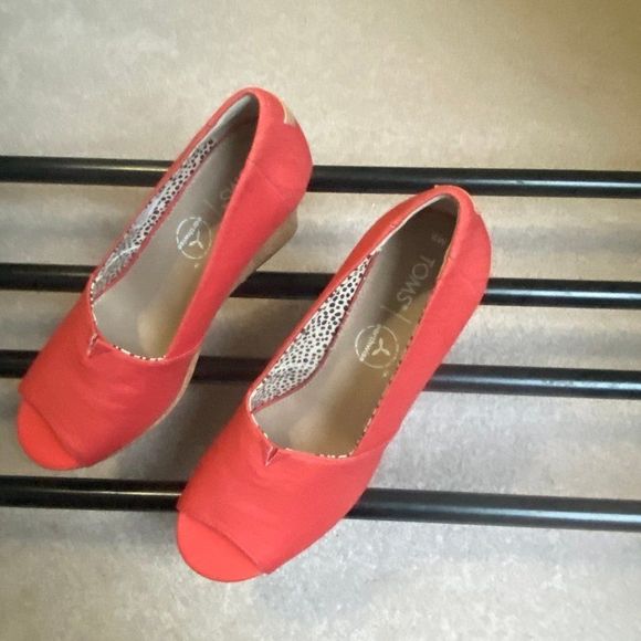 TOMS Women Michelle Peep Toe Wedge Sandals - NEW NWOB - Picture 8 of 10
